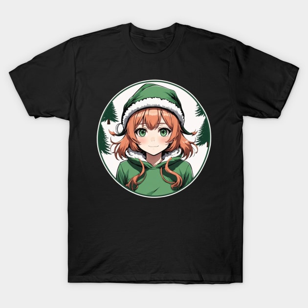 Green eyed waifu wants to celebrate xmas with you T-Shirt by tempura